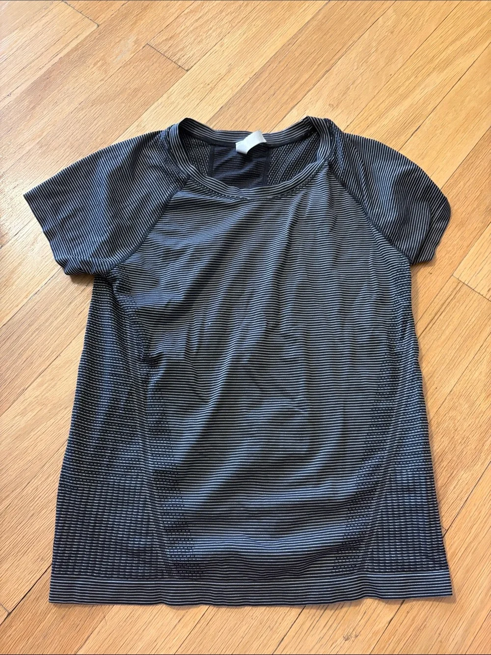 Athleta Navy and White Striped Performance Tee - Picture 1 of 5